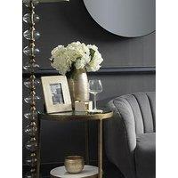 Libra Interiors Nolita White Marble & Antique Gold Side Table