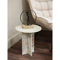 Libra Interiors Cavallo Fantasy Brown Marble Side Table