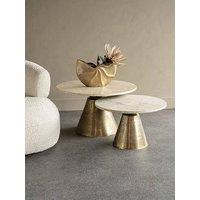 Libra Interiors Clifton Antique Brass & Travertine Coffee Table