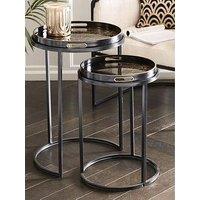 Libra Interiors Coral Design Set Of 2 Side Tray Tables