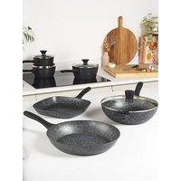 Salter Megastone 3Pc Pan Set - Silver