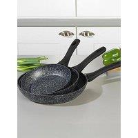 Salter Megastone 3Pc Frypan Set - Silver
