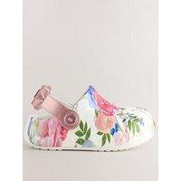 Ted Baker Younger Girls Floral Bow Light Up & Clog Shoes - White