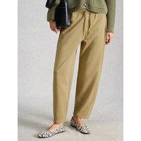 White Stuff Relaxed Fit Daydreamer Barrel Leg Jogger - Khaki Green
