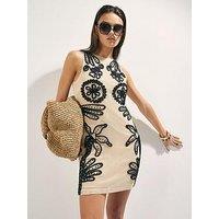 River Island Cornelli Knit Mini Dress - Cream