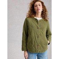 White Stuff Anya Jersey Quilted Jacket - Green