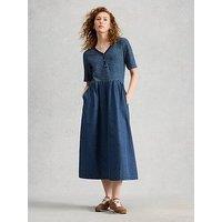 White Stuff Shay Jersey Mix Dress - Blue