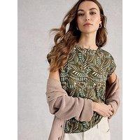 White Stuff Rowan Linen T-Shirt - Green