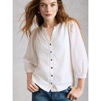 White Stuff Daisy Dobby Mix Top - White