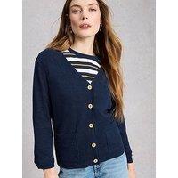 White Stuff Nova Linen Blend Cardigan - Navy