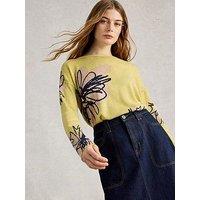White Stuff Olive Print Jumper - Yellow