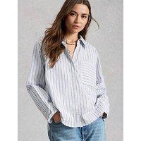 White Stuff Relaxed Fit Sadie Poplin Boyfriend Shirt - Blue