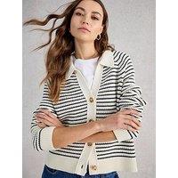 White Stuff Chaterly Stripe Cardigan - White