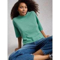 White Stuff Kate Linen Blend Tee - Blue