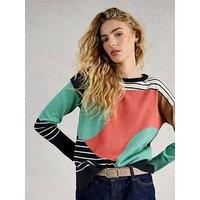 White Stuff Olive Abstract Jumper