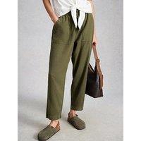 White Stuff Elle Linen Blend Trouser - Green