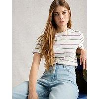 White Stuff Clara Stripe Short Sleeve T-Shirt - White