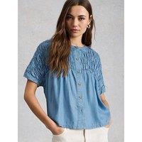 White Stuff Tammie Chambray Shirt - Blue