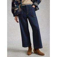 White Stuff Tia Wide Leg Crop Jeans - Blue