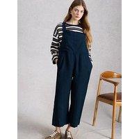 White Stuff Vivian Linen Dungaree - Navy