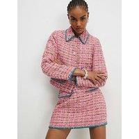 River Island Whipstitch Boucle Trophy Jacket - Pink