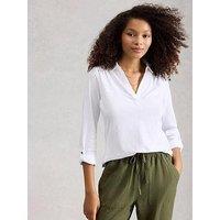 White Stuff Allie Jersey Texture Shirt - White