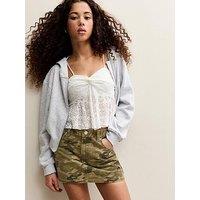 New Look 915 Girls Khaki Camouflage Denim Skort - Green