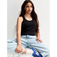 New Look 915 Girls Scoop Neck Ribbed Vest Top - Black