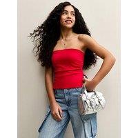 New Look 915 Girls Ruched Side Bandeau Top - Dark Red