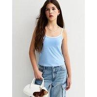 New Look 915 Girls Jersey Scoop Neck Cami Top - Light Blue