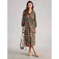 White Stuff Tobi Linen Dress - Green