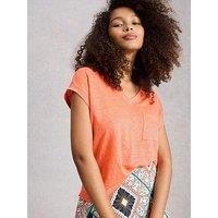 White Stuff Iris Linen T-Shirt - Orange