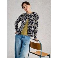 White Stuff Lulu Print Cardigan - Navy