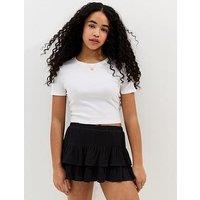 New Look 915 Girls Crinkle Texture Rara Skort - Black