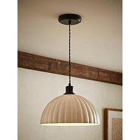 Valuelights Bourton Matte Black Ribbed Dome Pendant Ceiling Light