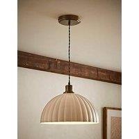 Valuelights Bourton Brushed Gold Ribbed Dome Pendant Ceiling Light