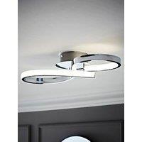 Valuelights Infinity Chrome Swirl Ip44 Integrated Led Ceiling Light