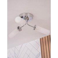 Valuelights Canya Polished Chrome Ip44 Rated Bathroom 3 Way Reeded Glass Flush Ceiling Light