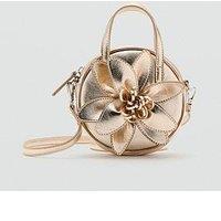 Mango Girls Metallic Flower Bag - Gold