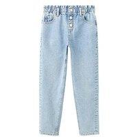 Mango Girls Paper Bag Regular Jeans - Blue