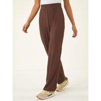 Roman Petite Straight Leg Ponte Stretch Trouser - Chocolate