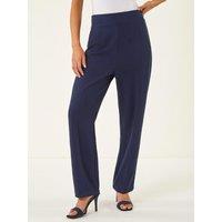 Roman Petite Straight Leg Ponte Stretch Trouser - Navy