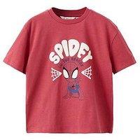 Mango Younger Boys Spiderman Short Sleeve Graphic T-Shirt - Red