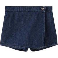 Mango Girls Denim Co-Ord Skort - Dark Blue