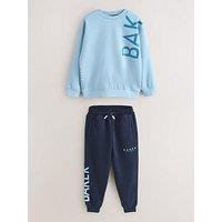 Ted Baker Boys Graphic Long Sleeve Sweatshirt And Joggers Set - Blue