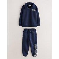 Ted Baker Boys Graphic Funnel Set - Navy