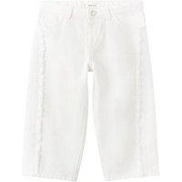 Mango Younger Girls Fringe Hem Wide Leg Jeans - White