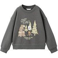 Mango Younger Boys Cozy Times Sweatshirt - Dark Grey