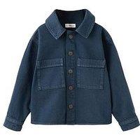 Mango Younger Boys Double Pocket Over Shirt - Navy
