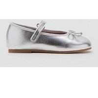 Mango Younger Girls Metallic Ballet Shoes - Silver